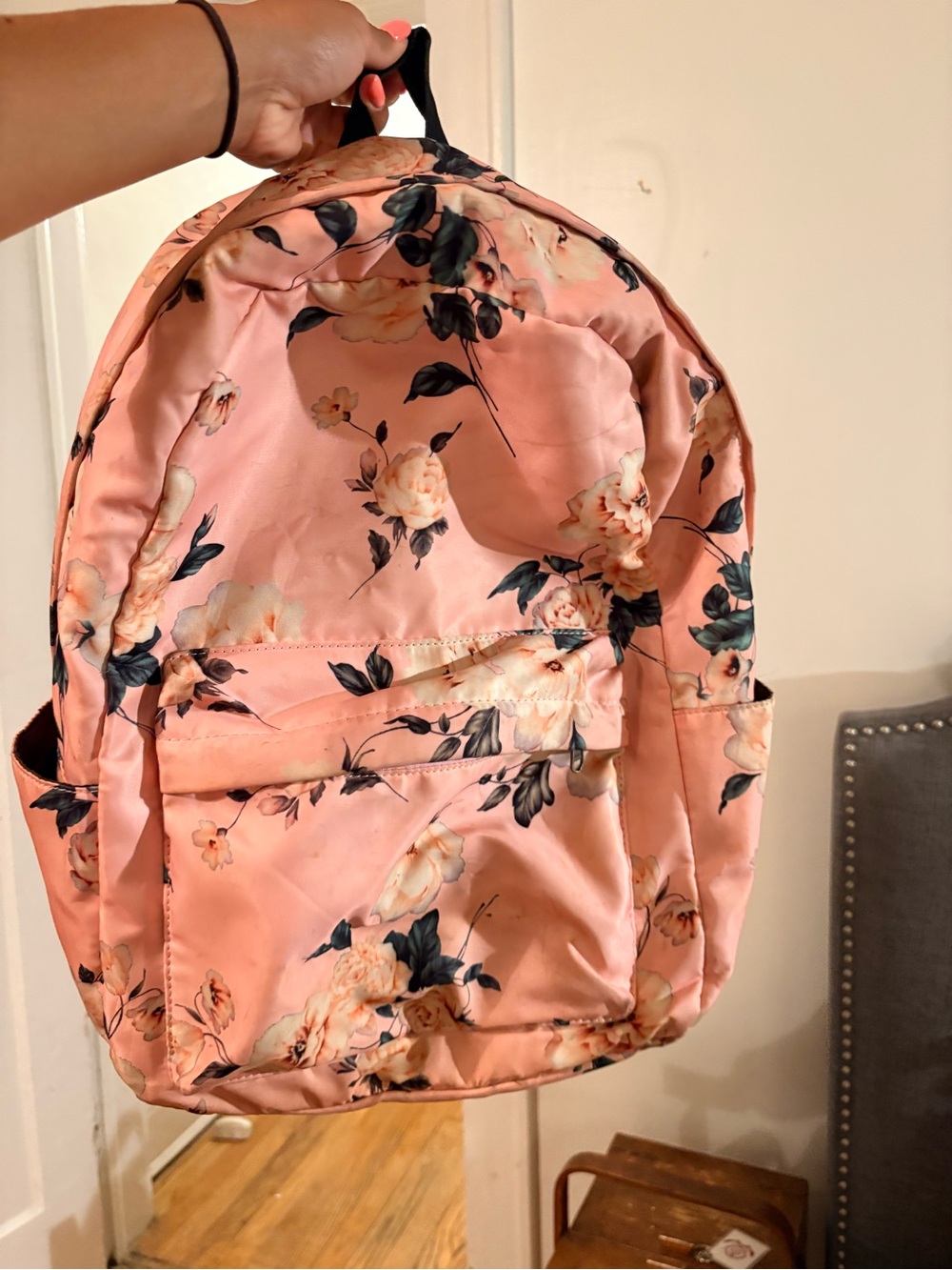 Floral Pink Women's Backpack - Lightweight Everyday Bag
